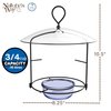 Nature's Way BBFM1 Bluebird Buffet Metal Bird Feeder with Protective Baffle, Outdoor Wild Bird Feeder and Décor, One Glass Dish with 3/4 Cup capacity, Blue