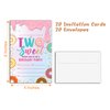 YQV Donut Sweet Two Birthday Party Invitations, 20-Count Donut 2nd Birthday Party Invites With Envelopes-HBYQK-B47