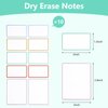 Dry Erase Sticker Labels Reusable Dry Erase Notes with Pen Storage Bins Labels 60Pcs Waterproof and Oil-Proof Removable Stickers for Food Containers Kitchen Classroom (1.2×2inch, 2×2.4inch)