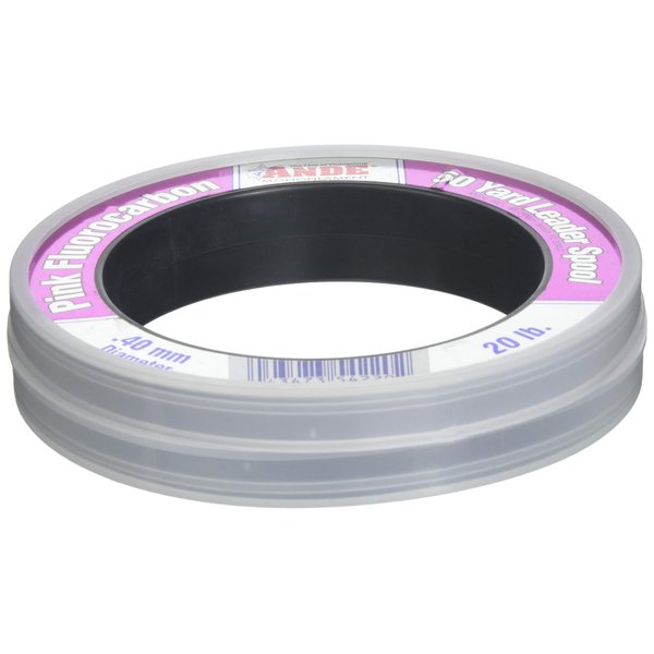 Ande FPW-50-20 Fluorocarbon Leader Material, 50-Yard Spool, 20-Pound Test, Pink Finish