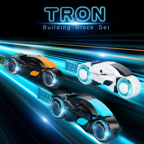 AobiKSEY TRON Legacy Building Set, Tron Light Cycle Collectible Toy Motorcycle Building Block Set Toy for TRON Fans and Kids Age 3+ Years Old (201 Pieces)…
