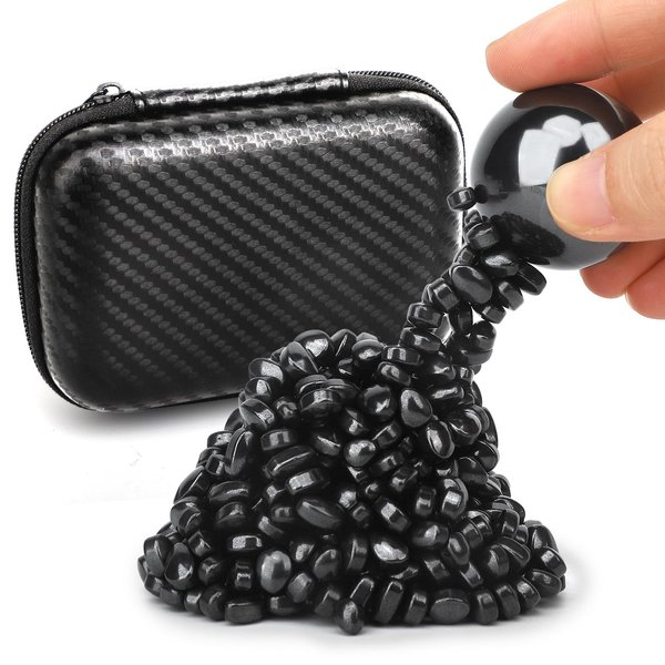 Magnet Stone Ferrite Putty with 2 Big Magnet, Smooth Magnetic Ferrite Magnet Rock Ball Fidget Toy Science Kit, Office Desk Toy Decoration Gift for Adults