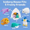 PREXTEX Stuffed Animal with Babies Inside - Five Small Plush Christmas Stuffed Animal House - Penguin Toy, Polar Bear Plush, Whale, Narwhal, Walrus, Toy Igloo - Artic Stuffed Animals for Girls/Boys