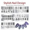 SILPECWEE 10Pcs Nail Art Stamping Plates Set Animals Design Nail Image Stamp Plates Manicure Templates Nail Art Tools