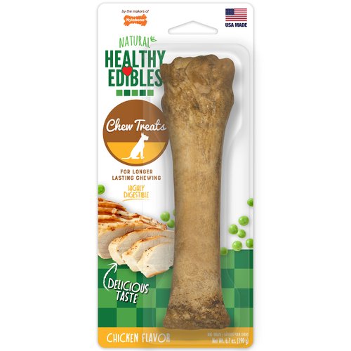 Nylabone Healthy Edibles Natural Dog Chews Long Lasting Chicken Flavor Treats for Dogs, X-Large/Souper (1 Count)