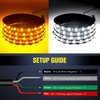 Nilight Truck LED Running Board Lights 2PCS 48nch LED Side Maker Light with White Courtesy Light & Sequential Amber Turn Signal Light LED Lighting Strips Running Lights Kit for Trucks Pickup SUV