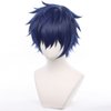 Mystylecos Ensemble Stars Sazanami Jun Navy Blue Short Hair with Free Wig Cap Halloween Party Cosplay Wig