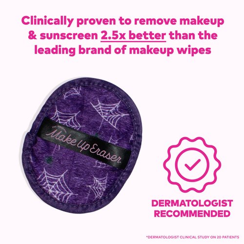 The Original MakeUp Eraser, 7-Day Set, Erase All Makeup With Just Water, Including Waterproof Mascara, Eyeliner, Foundation, Lipstick, Sunscreen, and More! (Squad Ghouls), 7ct.
