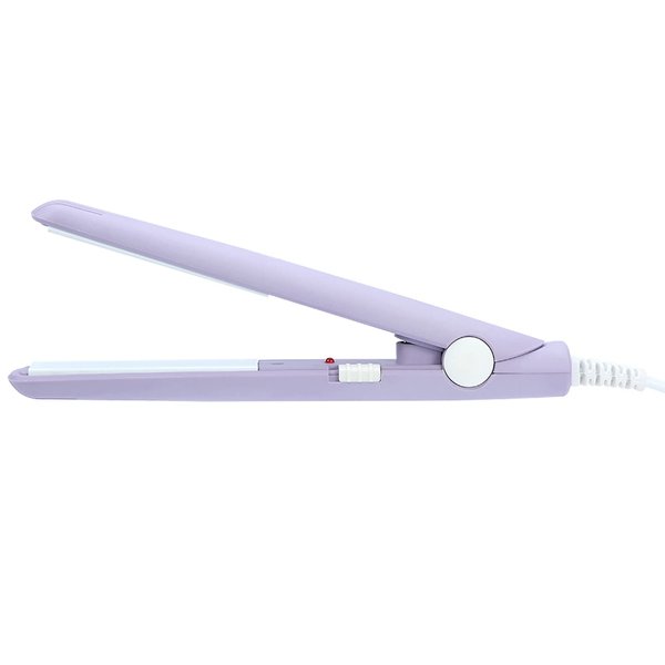 Flat Iron Curler, 2.8 X 0.7Inch Mini Simple Hair Straightener, for Curly Hair Straight Hair(purple, European plug)