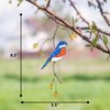 Gift Birds Handmade Stained Glass Suncatcher Genuine Stained Glass Window Hangings Unique Indoor Ornament & Outdoor Decor (BLUEBIRD)