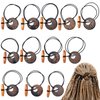 Hotop 12 Pcs Dreadlock Hair Tie Elastic Hair Tie Extra Long Rubber Band for Thick and Dreadlock Hair 8cm in Diameter Dreads Ponytail Holders Loc Hair Accessories Wood Carving Bands for Men Women Girls