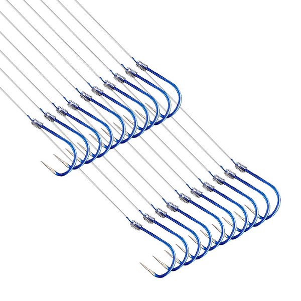 AMHDV Small Fishing Hooks with Line, Super Quick Penetration Fishing Hook Tie Nylon Line (Pack of 20) (20#)