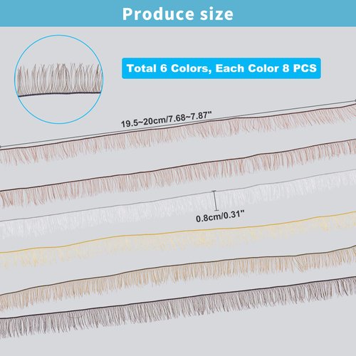 SUPERFINDINGS 48 Strands DIY Crafts Eyelashes Strips 6 Color Natural Fake Eyelashes Strips False Eyelashes Eye Make Up Accessory for Handicrafts Eyes Make Up DIY Making