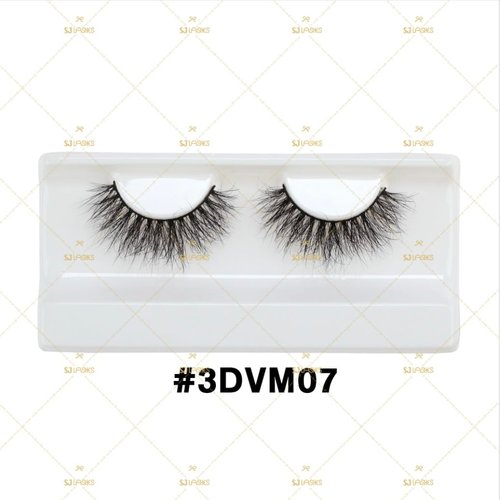 Generic SJ LASHES 3D Mink Lashes Cruelty Free Black Vegan Mink Fur Pair (3DVM07)