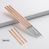 3Pcs Nail Art Brushes, Fcozpjk Nail Art Liner Brushes Set, Sizes 7/9/10mm Nail Design Brushes, Thin Striping Drawing Painting Pen for Gel Polish, Professional Supplies (Gold)