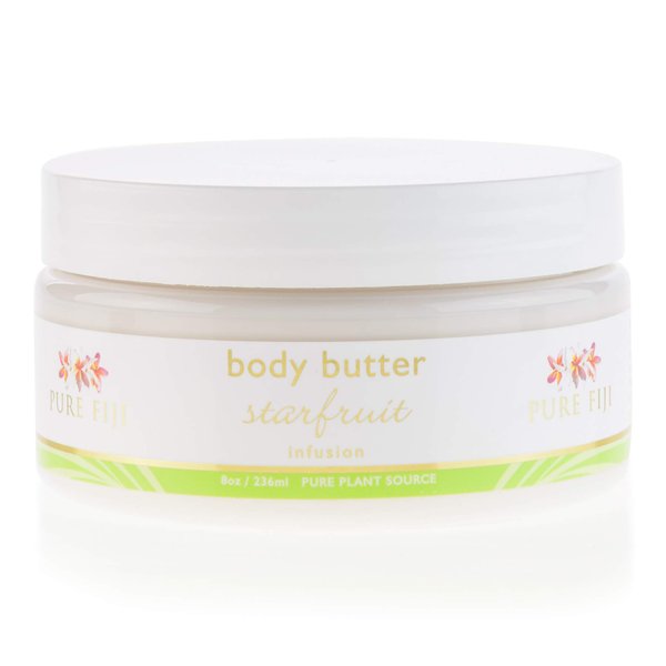 PURE FIJI Body Butter - Moisturizer Body Butter Cream - Face Cream and Body Lotion for Dry Skin with Natural Oils & Vitamin E, Body Butter For Women for Men,Starfruit, 8oz