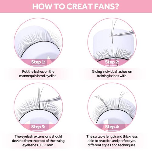 20 Pairs Practice Lashes for Eyelash Extensions Supplies Training Lashes Strips Beginner Practice Eyelash Strip Kit Self Adhesive Natural Lash Extensions Supplies for Mannequin Head by SRCKFIZ