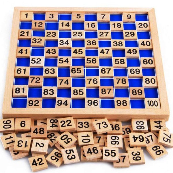 UMBWORLD Wooden Toys Hundred Board Montessori 1-100 Consecutive Numbers Educational Game Early Childhood Toy for Kids with Storage Bag (Counting & Math)
