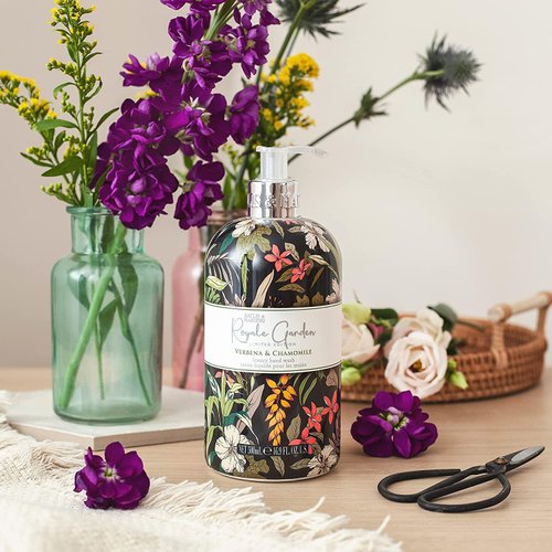 Baylis & Harding Liquid Hand Soap Wash with Dispenser, Royale Garden, Verbena & Chamomile, 16.9oz/500ml
