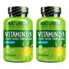 NATURELO Vitamin D - 2500 IU - Plant Based from Lichen - Natural D3 Supplement for Immune System, Bone Support, Joint Health - Vegan - Non-GMO - Gluten Free - 360 Mini Capsules