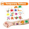 48PCS Art Party Favors 24PCS Tattoos 24PCS Slap Bracelets Wristbands Themed Birthdays Party Supplies Decorations Decor Artistry Painting Creativity Pattern Girls Boys Gifts Classroom Prize Reward