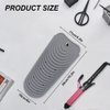 Heat Resistant Silicone Mat Pouch for Hair Straightener, Non-slip Travel Pad Cover for Curling & Flat Iron, Portable Styling Heat Mat Holder for Curler Wand and Hot Waver (Grey)