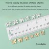 50 Pcs Nail Charms, TemBelle 3D Butterfly Nail Charms, Butterflies Shape Nail Charms for Acrylic Nails,for Nail Art Crafts Decorations Clothes Shoes