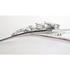Silver alligator flower and leaf hair claw clip with clear and ab crystals