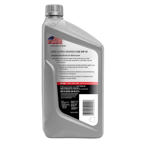 Valvoline 4-Stroke Motorcycle Full Synthetic SAE 10W-40 Motor Oil 1 QT