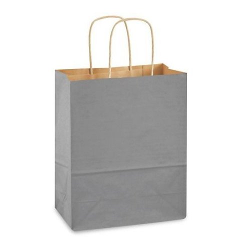 13 USA Gray Kraft Paper Gift Wrap Bags (8" x 10.25" x 4.5" Gusset)