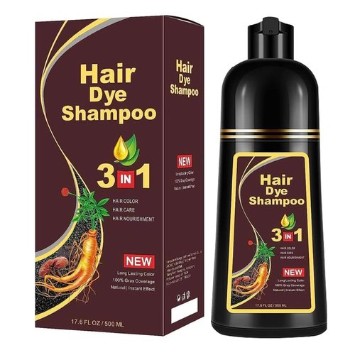 DiMilano Black, Dark Brown & Chestrnut Brown Hair Dye Shampoo for Gray Hair, Herbal Ingredients Shampoo 3 in 1 Unisex, Grey Coverage Shampoo 500Ml or 17.6 fl. Oz. (Chestnut Brown)