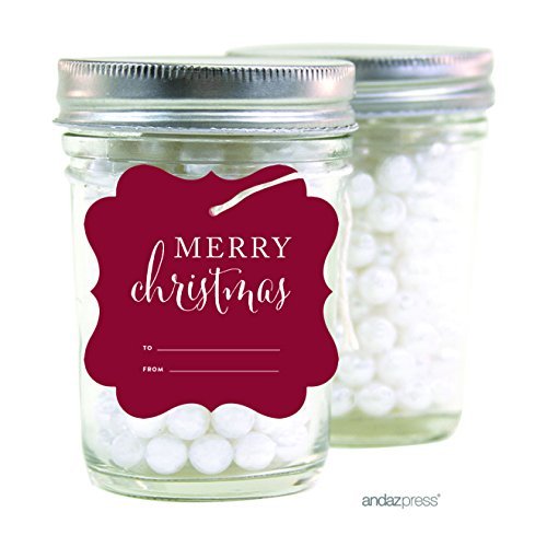 Andaz Press Christmas Collection, Fancy Frame Gift Tags, Merry Christmas to from, Red, 24-Pack