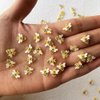 UUYYEO 30 Pcs Tiny Resin Bees Small Resin Honeybee Nail Charms Bumblebee Flatbacks Ornaments Embellishments Nail Art Decorations Yellow