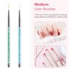 TEOYALL Nail Liner Brushes, 7/9/11/15/20mm Fine Striping Brushes Nail Art Thin Line Brushes Precision Detail Drawing Brush