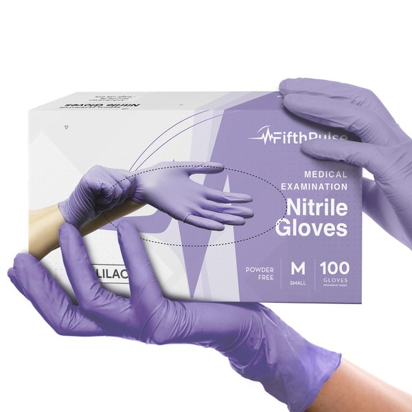 Lilac Nitrile Disposable Gloves - 100 Count - 3 Mil Nitrile Gloves Medium - Powder and Latex Free Rubber Gloves - Surgical Medical Exam Gloves - Food Safe Cooking Gloves
