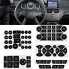 NPSNGSJY Car Button Stickers Interior Decals Compatible with 2008-2014 Mercedes Benz W204 C250 C350 E-Class Steering Wheel AC Window Radio Number Door & Air Conditioner Repair Sticker Kit