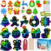 Garma 72Pcs Christmas Crafts Scratch Art for Kids, Rainbow Scratch Paper Christmas Ornaments Crafts Christmas Party Favors Toys Xmas Tree Ornaments Hanging Craft Art Kits