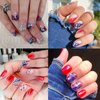 12 Grids 4th of July Holographic Nail Art Glitters Sequins Metallic Nail Glitter Flakes Independence Day Nail Art Supplies Red Blue Silver Mixed Sequins for Women Girls Acrylic Manicure Decorations