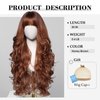 testar Auburn Wigs for White Women Long Wavy Reddish Brown Wig Long Curly Wigs With Bangs Heat Resistant Synthetic Wigs for Daily Party Wear 30 IN