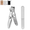 Wokyt German Nail Clippers Lux Stainless Steel Grip Nail Clipper Set, Ultra Sharp Wide Opening Splash Proof German Toenail Clippers for Men, Women and Seniors, Cut Thick Nails Easily (Silver)