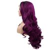 Melody Synthetic Lace Front Wigs Purple Body Wave With Dark Roots 180% Density Half Hand Tied Heat Resistant Fiber Hair for Women 24'' …
