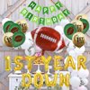 SharkBliss First Year Down Football 1st Birthday Party Supplies, First Year Down Balloons Happy Birthday Banner for Boys First Football Outdoor Sports Theme Birthday Party Decor Supplies (Kit)