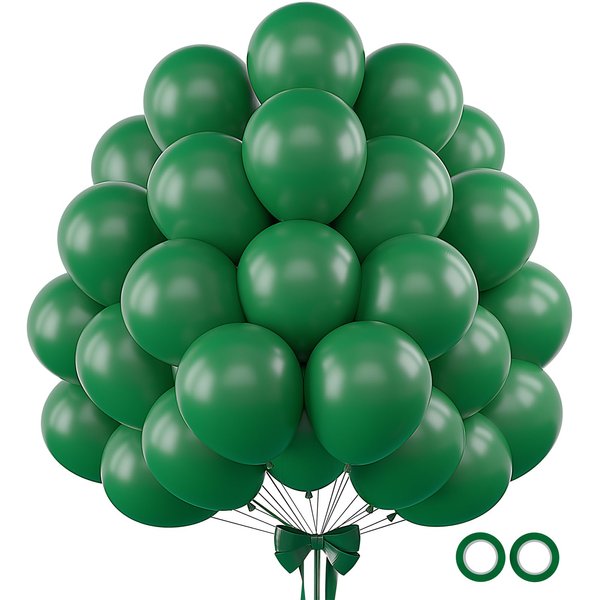 110pcs Dark Green Balloons 12 Inch Green Latex Balloon Arch Kit for Birthday Baby Shower Anniversary Graduation Wedding Party Decorations