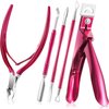 Mudder Tip Nail Clipper False Nail Clipper Cuticle Trimmer Nipper with Acrylic Nails Clipper Cuticle Pusher Scraper Stainless Steel Cuticle Remover Manicure Tools Set for Salon Home Nail Design