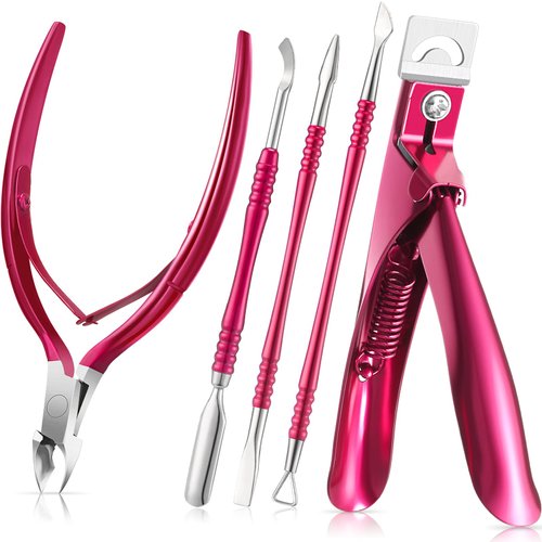 Mudder Tip Nail Clipper False Nail Clipper Cuticle Trimmer Nipper with Acrylic Nails Clipper Cuticle Pusher Scraper Stainless Steel Cuticle Remover Manicure Tools Set for Salon Home Nail Design
