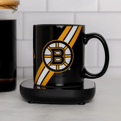 Uncanny Brands Boston Bruins Logo Mug Warmer with Mug – Keeps Your Favorite Beverage Warm - Auto Shut On/Off