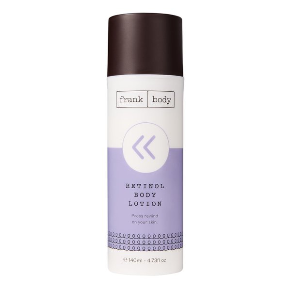 frank body Retinol Body Lotion | Vegan, Cruelty Free Anti-Aging Body Moisturizer | Reduce Appearance of Fine Lines & Hyperpigmentation with Retinol, Peptides & Berry Extracts | 4.73 fl oz / 140 mL