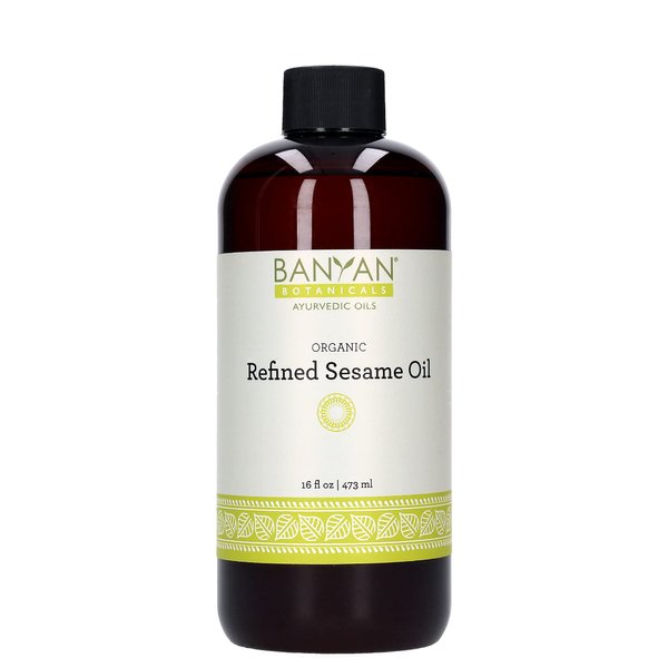 Banyan Botanicals Refined Sesame Oil - USDA Organic, 16 oz - Unscented Traditional Ayurvedic Oil for Massage