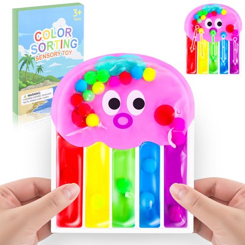 meeeyya Color Sorting Sensory Toys, Fine Motor Skills Game for Toddlers, Montessori Toys for Toddler Activities, Color Matching Preschool Learning Quiet Autism Fidgets Toy for Kids