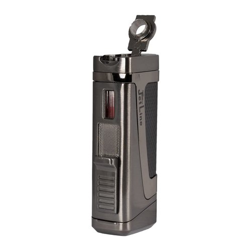 JetLine Hurricane II Triple Flame Dual Action Cigar Lighter with Cigar Punch - Gunmetal